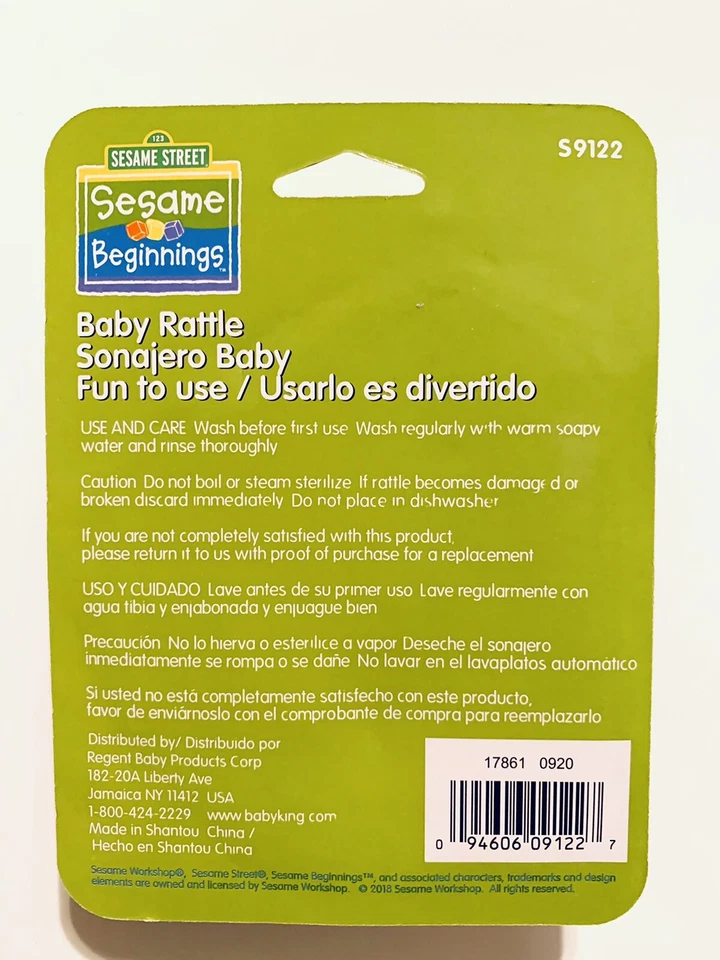 Juego de 3 sonajeros Sesame Street Elmo Baby con anillo, 8 oz. Lote de babero Cup & Terry 0-18M (3) Foto 3 de 4