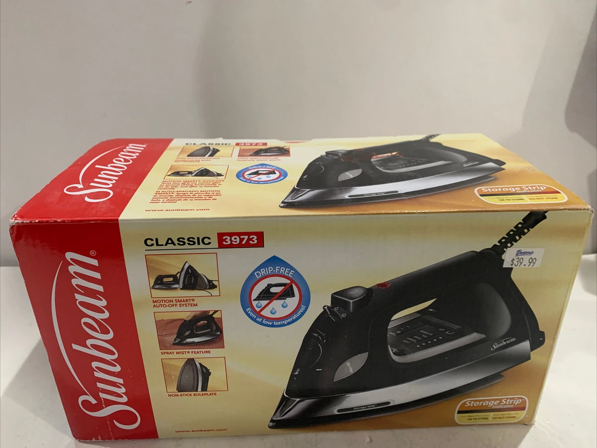 NEW Sunbeam Iron Model 3973 With Box And Packaging Black