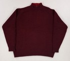 Pendleton 100% Shetland Wool 1/4 Zip Sweater Maroon Dark Red Mens XL
