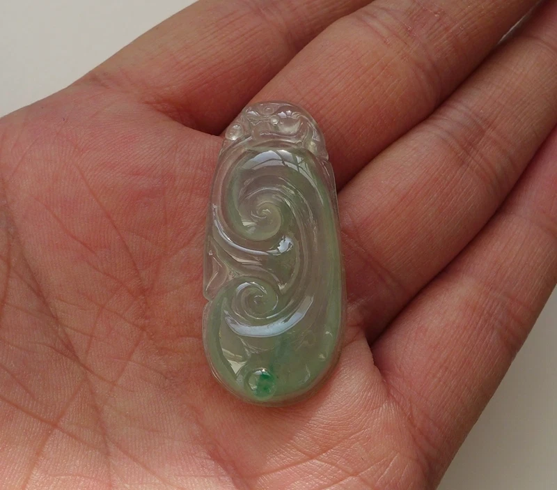 Colgante Joyería Fino Natural Tipo A Jadeíta Translúcido Helado Jade Ruyi Foto 2 de 4