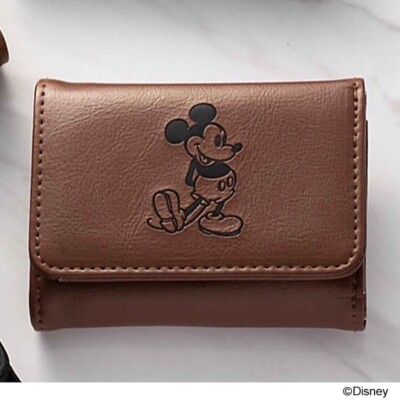 Disney MICKEY Gift Tri-fold wallet Synthetic leather BROWN Limited  JAPAN