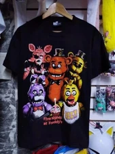 Reprint Five Nights at Freddy's Basic Black Unisex Men Women T shirt S-5XL