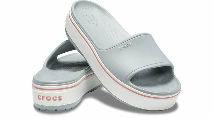 crocs platform slide rainbow