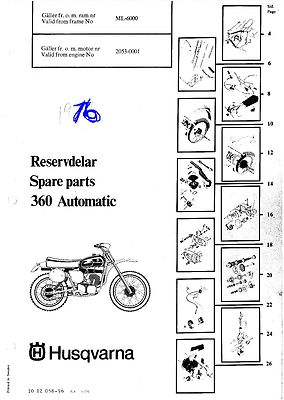#ad #ad Husqvarna Parts Manual Book 1976 360 Automatic $19.50