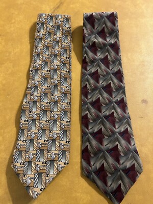 2 Vintage Silk Ties Neckties Cocktail Collection Rum & Cola Rum & Colada