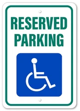 Reserved Handicap Parking Sign Aluminum Composite Metal Parking Lot Signs 8"x12"