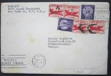 US 1955 Air Mail Cover Returned for Additional Postage New York 13.12.1955