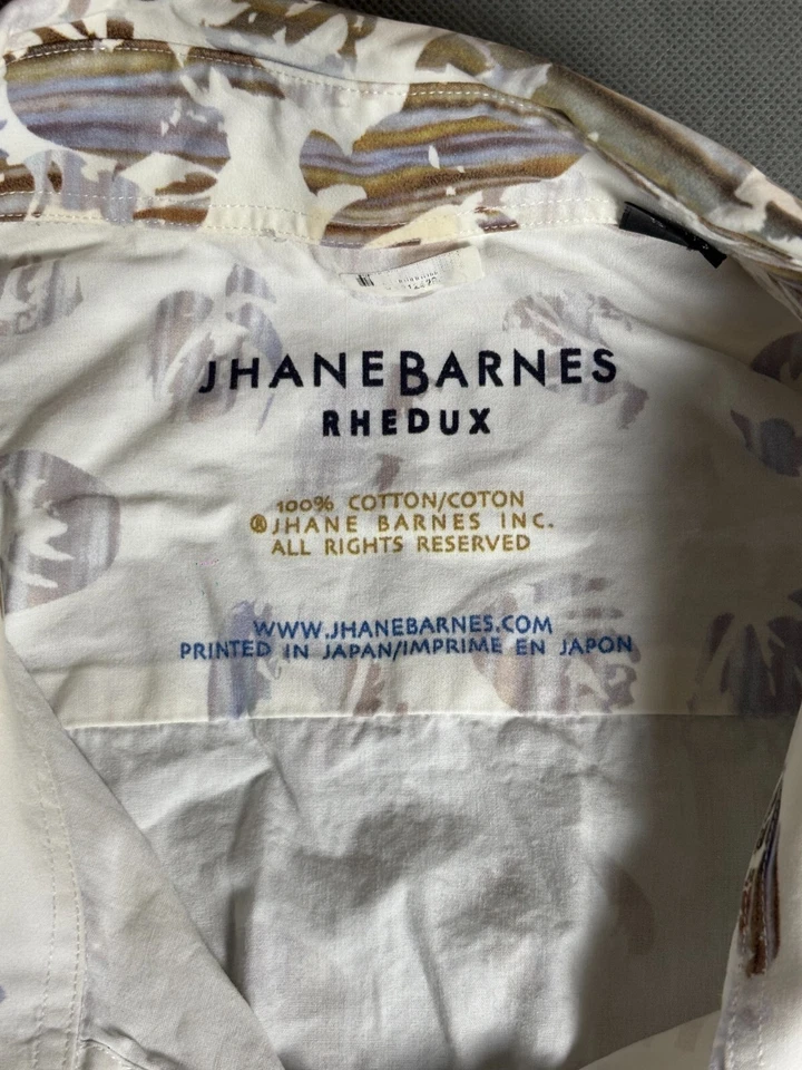 Jhane Barnes Rhedux Shirt Men 2XL Floral 100% Cotton Collared Long Sleeve - Image 3 of 4