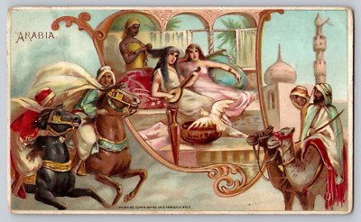 1893 Arbuckle Brothers Coffee Advertising Trade Card No 38 Arabia Sports