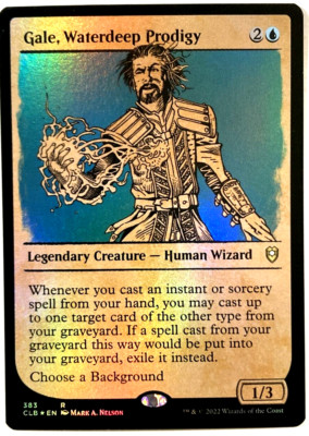 MTG Gale, Waterdeep Prodigy *SHOWCASE FOIL* Battle for Baldur's Gate 383 NM