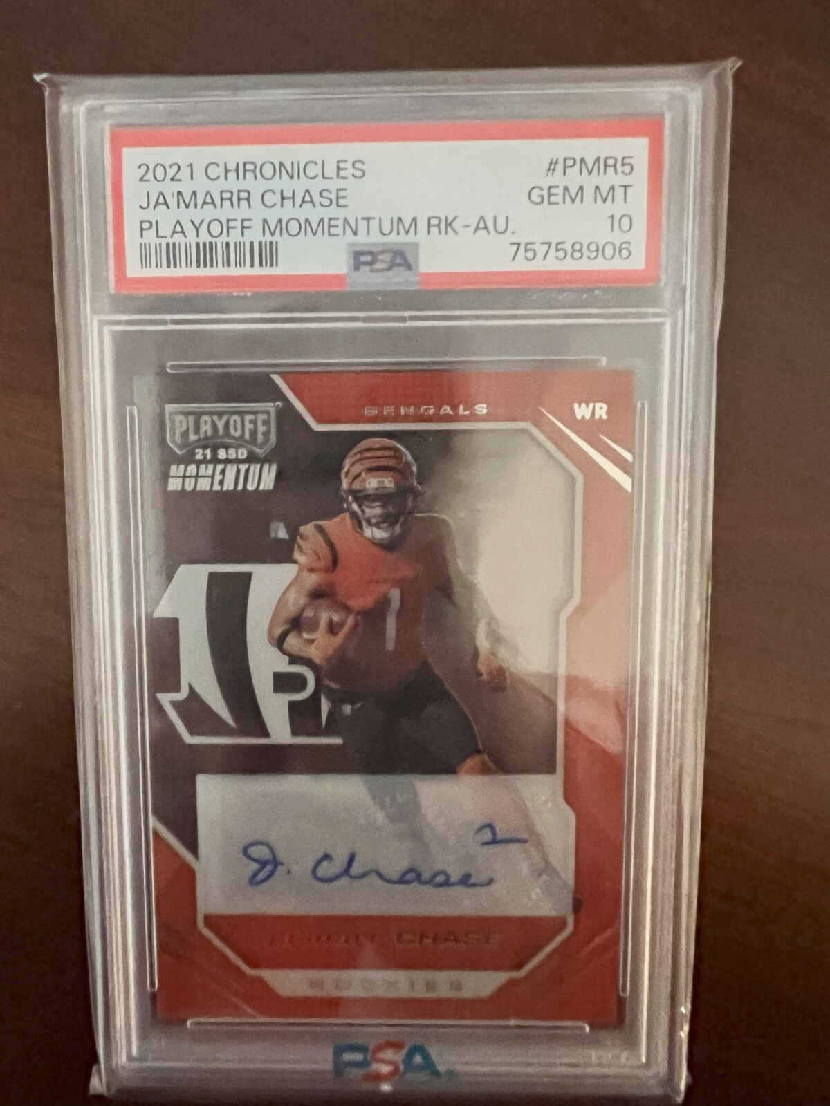 JaMarr Chase Panini Chronicles Playoff Momentum Rookies #PMR5 Autograph