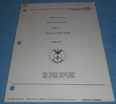 1979 US Air Force Technical Training Handout Booklet Voltage & Current Dividers