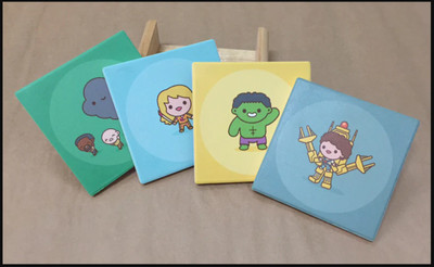 100% WEICH - 4 Untersetzer Set. Galerie 1988 SDCC 2015. LOST ALIENS KILL BILL HULK