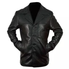 Men's Training Day Denzel Washington Black Genuine Leather Jacket Coat For Men