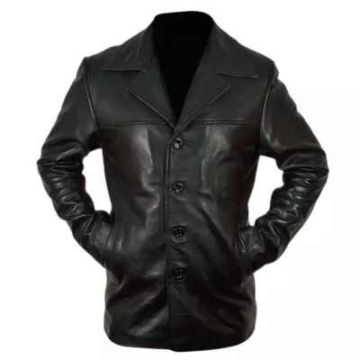 Men's Training Day Denzel Washington Black Genuine Leather Jacket Coat For Men
