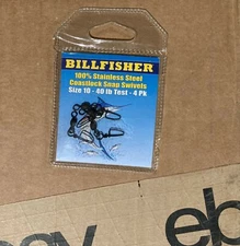 6 OF Bill Fisher S/S Coastlock Snap Swivels SZ 2ofSZ5-4ofSZ10 4pks NIP