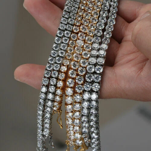 Collar Tenis Unisex Acero Inoxidable 5mm 1 Fila Circonita Cúbica ANTIDESLUSTRE Foto 3 de 4