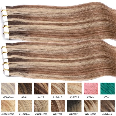 30-60cm Tape In On Human Hair Extensions Haarverlängerung 100% Echthaar Strähnen
