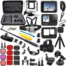 GoPro Hero 12-9 Accessories Kit: Carrying Bag, Waterproof Housing, Tripod Set
