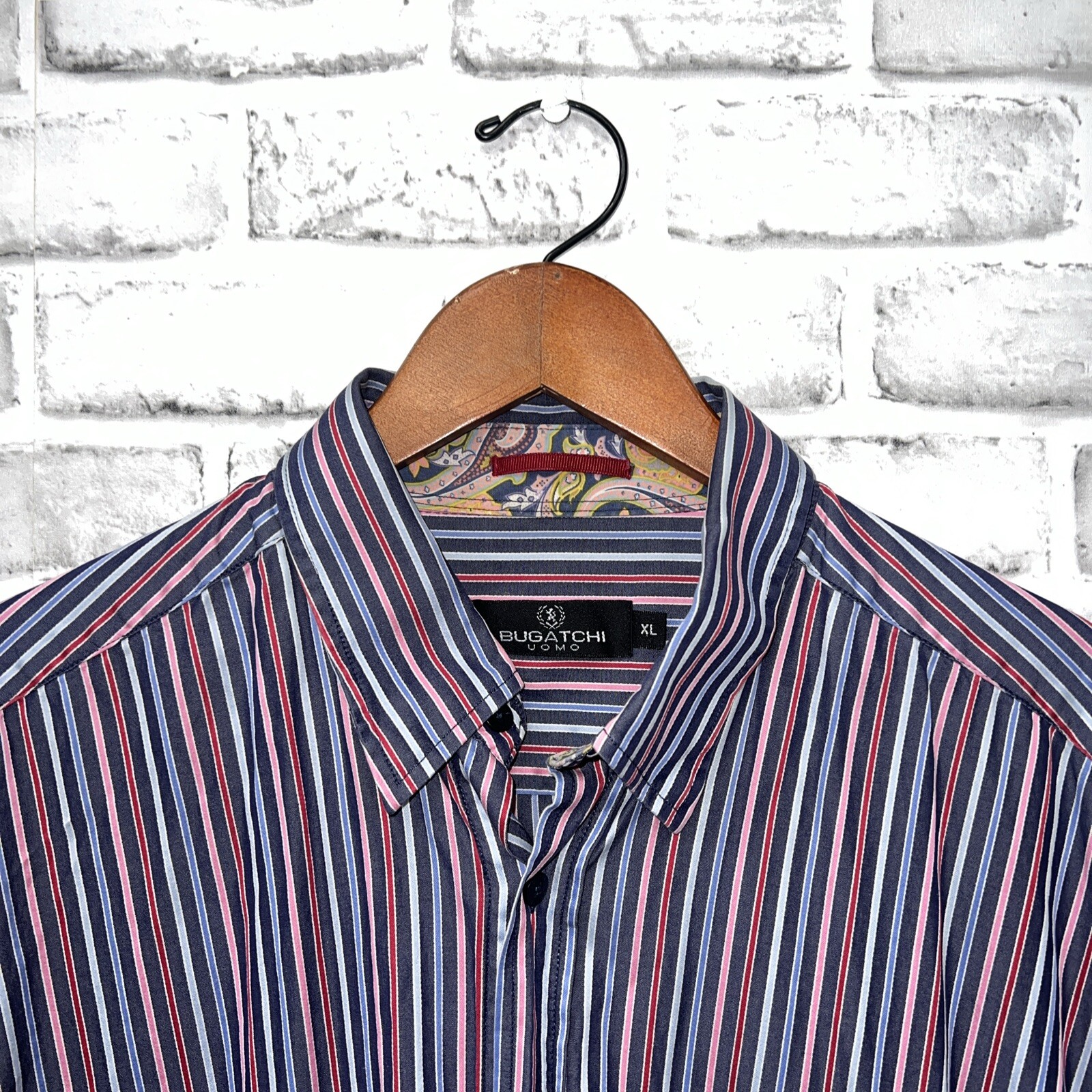 Bugatchi Uomo Multicolor Striped Button Up Shirt … - image 2