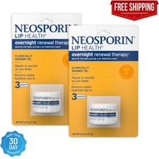 Neosporin Lip Health Overnight Renewal Therapy, 0.27 Oz, Pack of 2