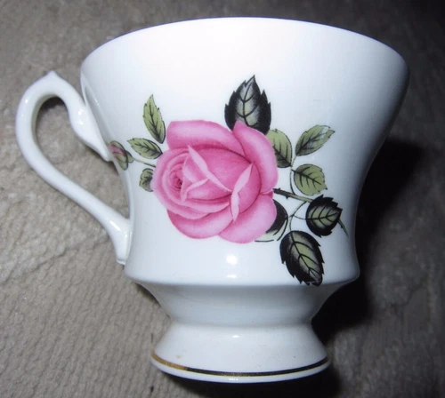 Vintage Royal Imperial English bone china tea cup, pink rose pattern
