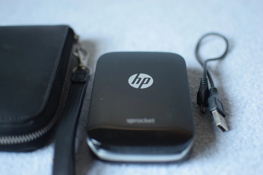 HP Sprocket Photo Printer w/ Case and Paper