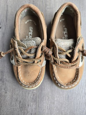 Sperry Toddler Size 6M Casual Slip On Tan Leather Boat Shoe  display picture 1