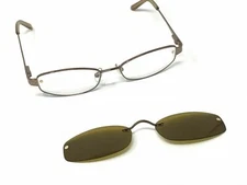Savvy 310A LBRN Eyeglass Frames With Magnetic Clip On Clipon Sunglasses  52 - 17