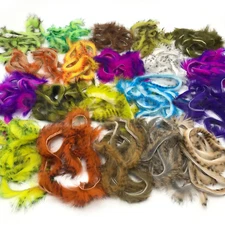 MICRO PULSATOR RABBIT STRIPS - Hareline Fly Tying Zonker Barred Fur Small Mini