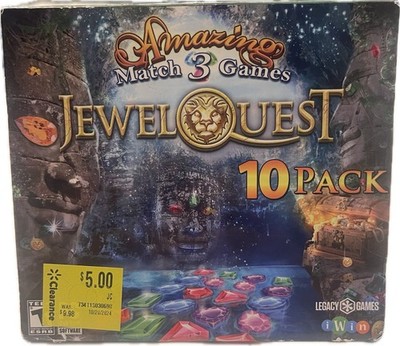 Jewel Quest Amazing Match 3 Games 10Pk Pc Cd-ROM T-Teen