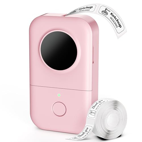Label Maker Machine, D30 Portable Handheld Bluetooth Mini Label Maker Pink