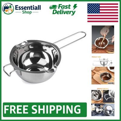 Elegant Stainless Steel Double Boiler Pot - 480ml for Chocolate & Candle Making
