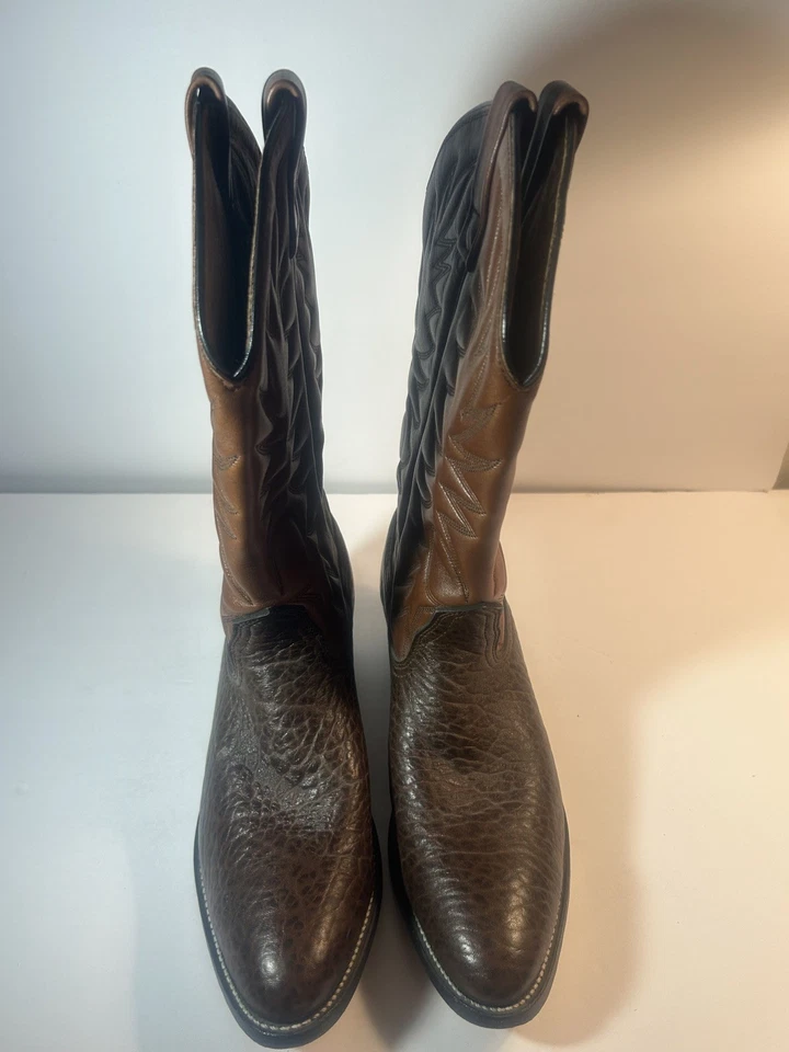 Botas de Vaquero Palomino De Colección Piel de Lagarto Cuero Marrón Pull On Para Hombres 10-1/2 EE. UU. Foto 4 de 4