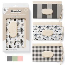 3PACK Baby Wipes Holder Refillable Wipes Container w/DOUBLE-LOCK SEAL Travel