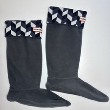 HUNTER Boot Socks Adult WOMEN'S Boots liners Lg 8-10 Welly Gray Geometric Tall