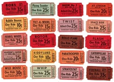 RIVERVIEW AMUSEMENT PARK CHICAGO ILLINOIS LOT OF 20 DIFFERENT- PARK TICKETS #118