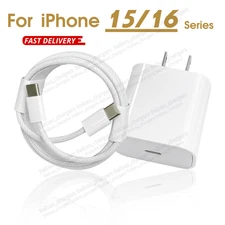 20W USB-C Wall Charger for AirPods 4 Gen/Pro 2 2nd/iPhone 15/16/16E Type-C Cord