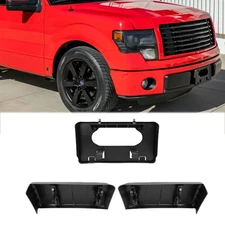 For 2009-2014 Ford F150 Front Bumper License Plate Bracket & Guards Pads Cap 