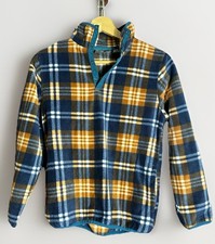 Boys Plaid Fleece Pullover Youth 8 10 Cozy Grunge Gorpcore Outdoor Style