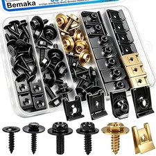 60Pcs U-Nut Clips and Body Bolts Screws Assortment Kit, 10 Sizes Auto Car U Clip