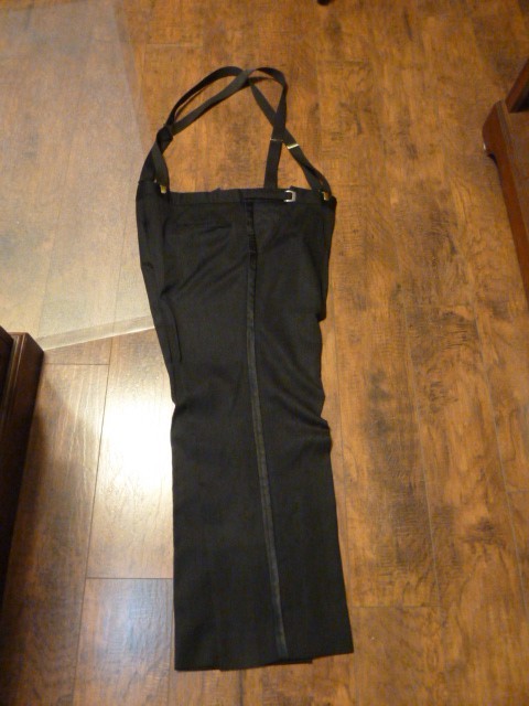 TUX-7) vintage Tuxedo Pants Men's 40 x 39L black pinstripe