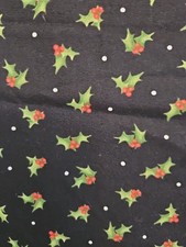 Holly Berry Christmas Fabric Classic Cotton by Maywood - 1 1/2 Yards