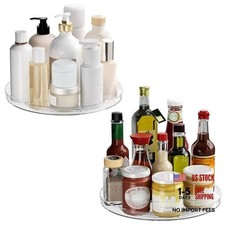 2 Pack Lazy Susan Organizer Turntable, Clear 9 Inch Rotating 9inch - 2 Pack