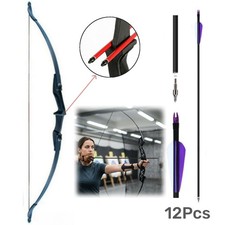 Archery Recurve Bow and Arrows in Takedown Bow - 12Pcs 30  Fiberglass Arrow