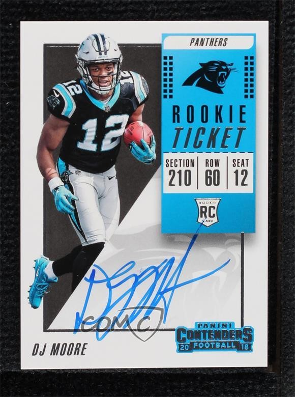 2018 Panini Contenders Rookie Ticket RPS DJ Moore #107 Rookie Auto RC