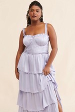 Anthropologie x ASTR The Label - Lavender Tiered Dress Ruched Bodice, Size 1X