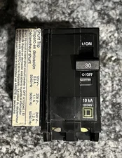 Square D QOB2301021 Shunt Trip Circuit Breaker 30A 2 Pole 240v 30 AMP 