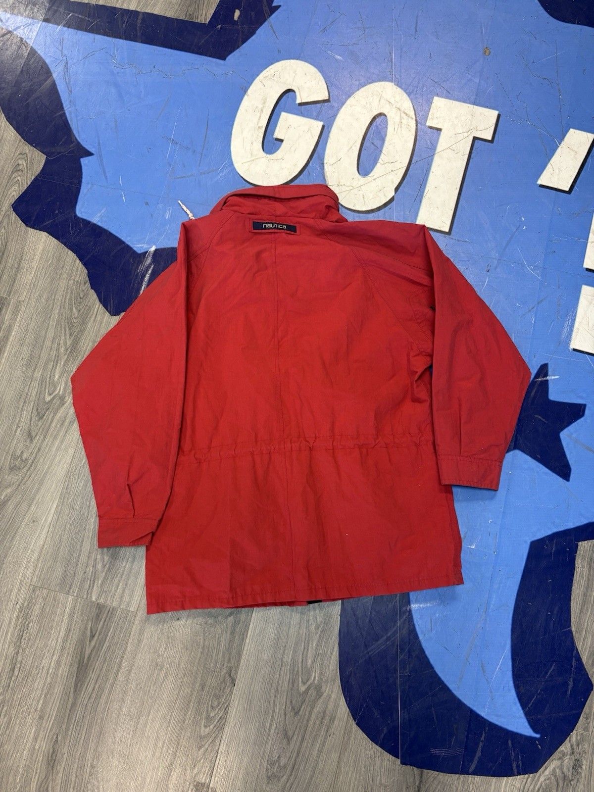 Vintage Nautica Sailing Yacht Jacket Size Medium Large Red Blue Y2K Retro image 2