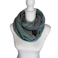 Lululemon Striped Infinity Scarf Snaps Mint Green Grey Women's Accessory Rulu